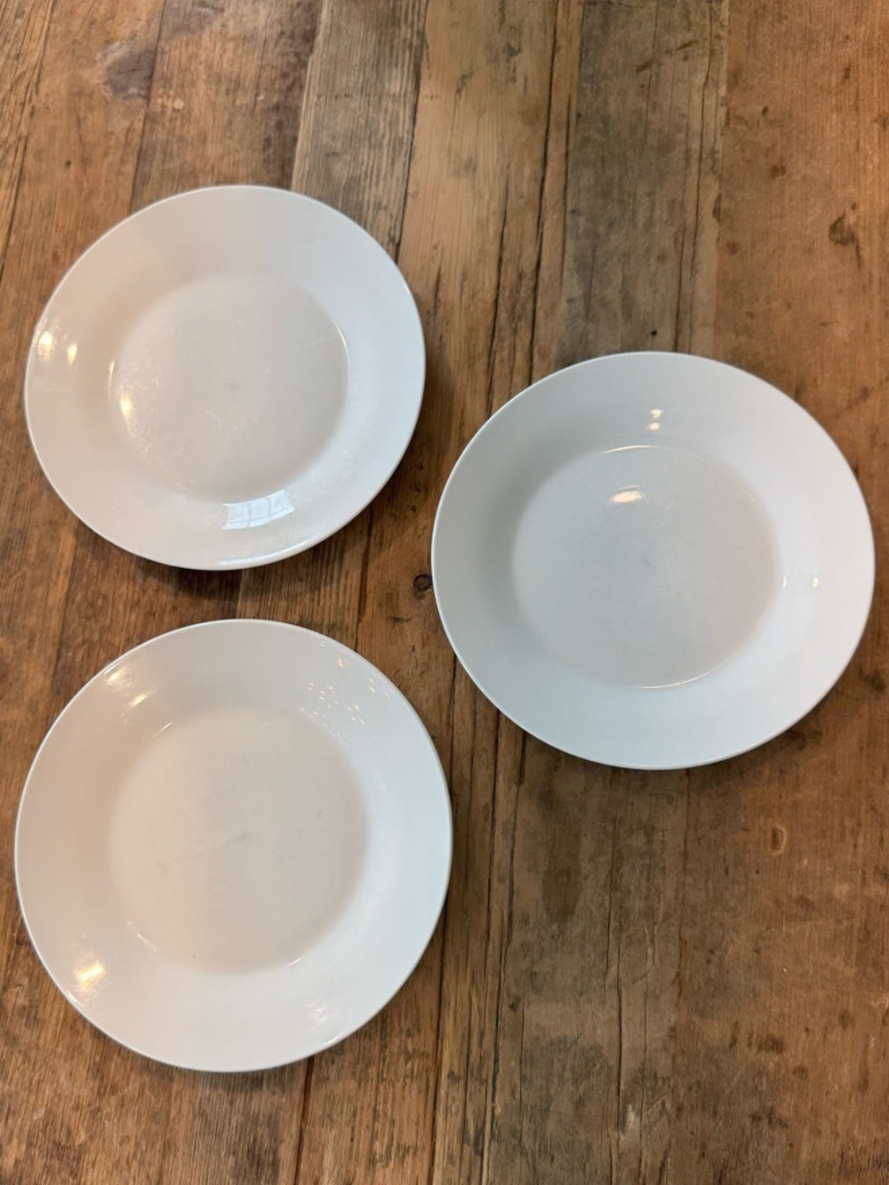 Set of 3 White Salad Cake Plates